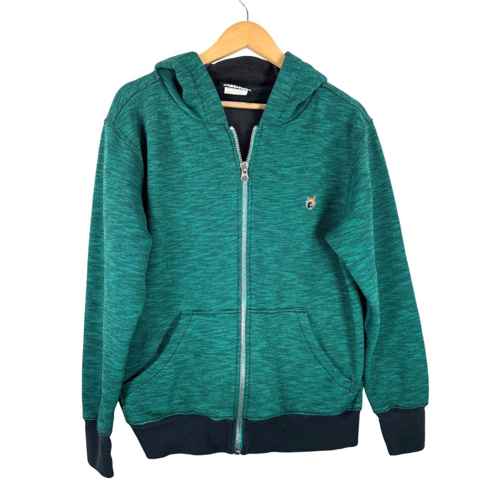 The Hundreds Adam bomb Full zip up embroidered hooded jacket green sz M